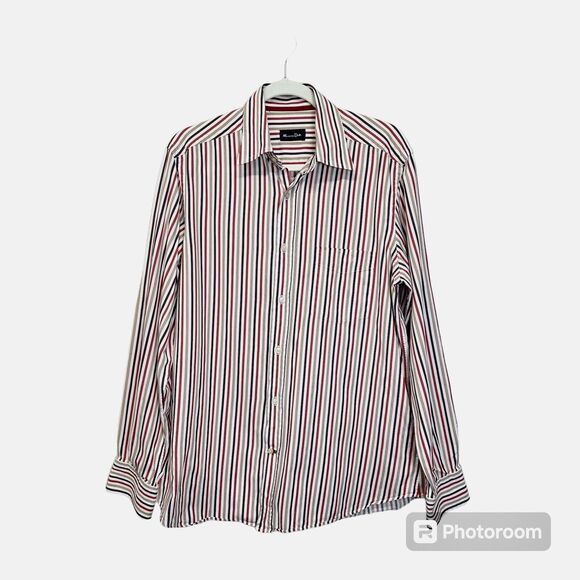 Massimo Dutti Shirt Men's Size Large Button Up Long‎ Sleeve Stripe Multicolor - Picture 1 of 10